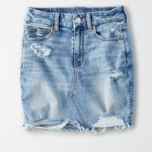 American Eagle high wasted curvy denim mini skirt